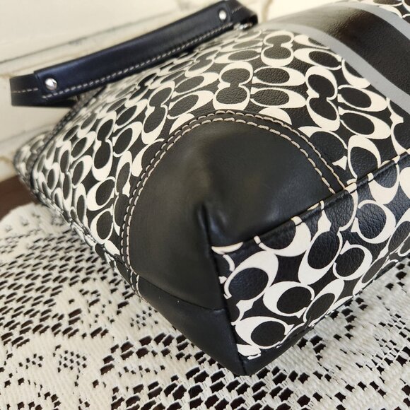 Coach Chelsea Heritage Stripe Signature Handbag Tote Purse - Picture 8 of 14